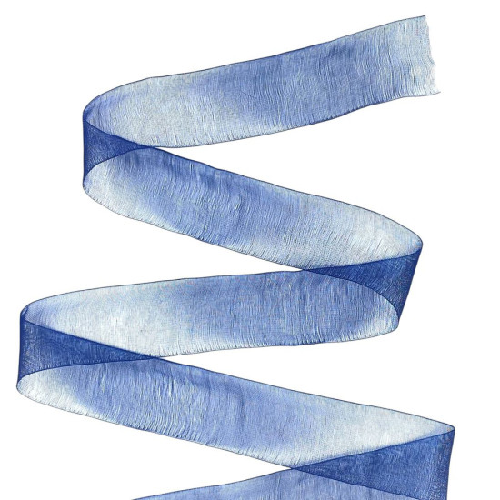 Стрічка з органзи темно-синя 2,5 см х 50 ярдів Синій Marill (D02025-bk19)