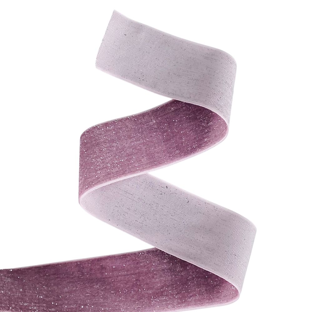 Бархатная лента  блестящая 4,0 см х 30 ярдов Розовый Marill (D16740- dark powder)