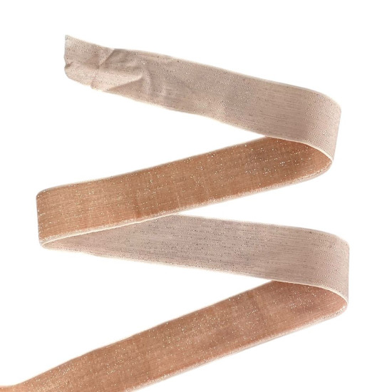 Бархатная лента  блестящая 2,5  см х 50 ярдов Marill (D16725- peach)