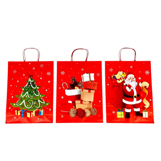 Пакет подарочный новогодний, 4 дизайна, 210g, 41 х 31 х 11 см (106589)