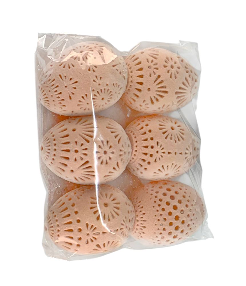 Набор пасхальный "Яйцо-декор с ажурными цветочными вырезами"бархат, пудра 6см Розовый (L00200.2)