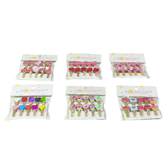 Прищепка декоративная "Сердце" 3,5см 10шт деревянная (539-1)