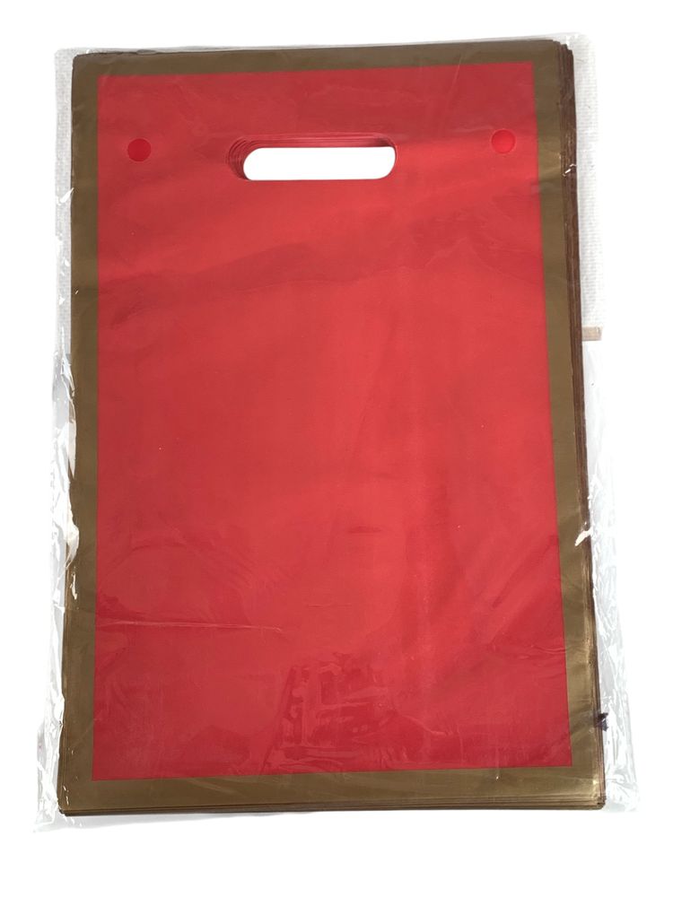 Пакет полиэтиленовый с прорезной ручкой, 39 х 27см 50шт/уп (10803 red-gold)