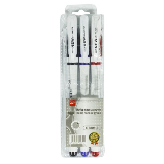 Ручки гелевые  3 цвета Разноцветный Unison (ET801-3)