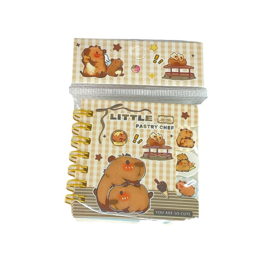 Блокнот Капибара 7х7см с разделителями, цветная бумага 70гр, 60 листов (XQ-55709)