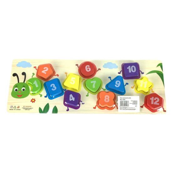 Игра развивающая сортер 10 х 22,5см Цифры и цвета Разноцветный (9355)