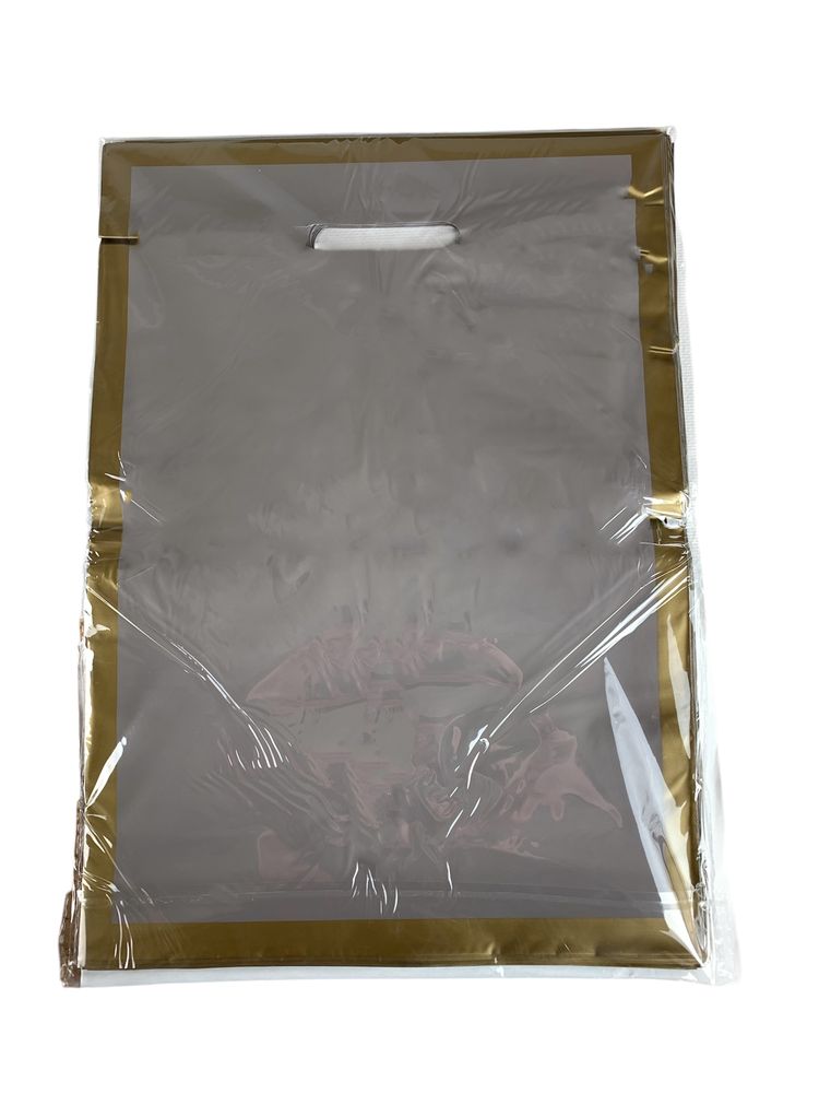 Пакет полиэтиленовый с прорезной ручкой, 30 х 20см 50шт/уп (10804 gray-gold)