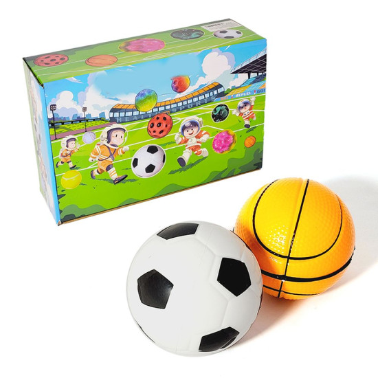 Мячик резиновый, 10 см, в ассортименте, (футбол/баскетбол) (50-20)