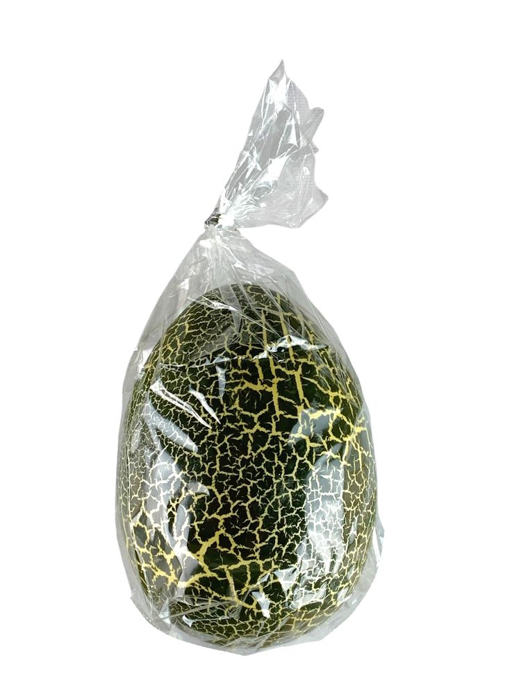 Пасхальное яйцо Страусиное с эффектом кракле-желто-зеленое 15см (L00163)