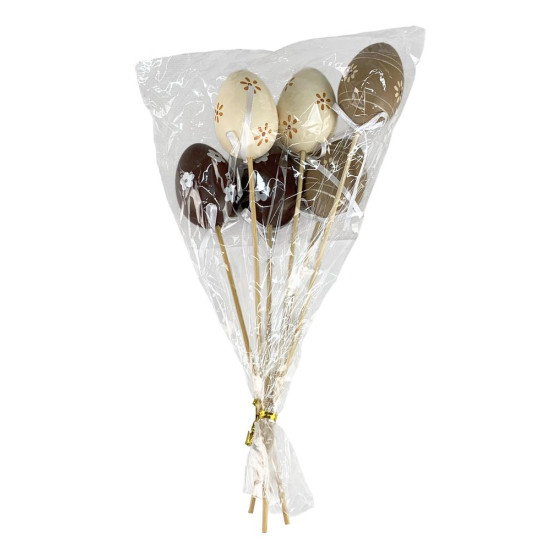 Топпер пасхальные яйца с нанесенным орнаментом5см - 6шт (L00195)