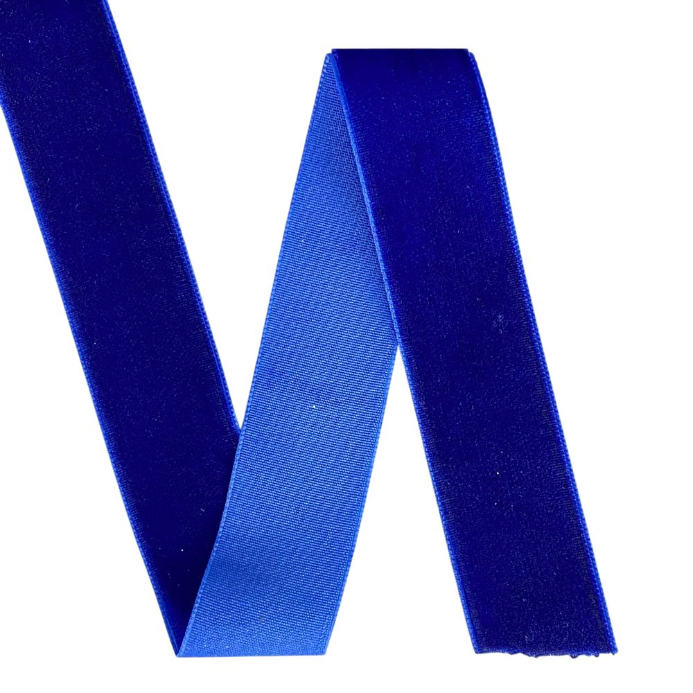 Бархатная лента  2,5 см х 50 ярдов Синий Marill (D00825- 47)