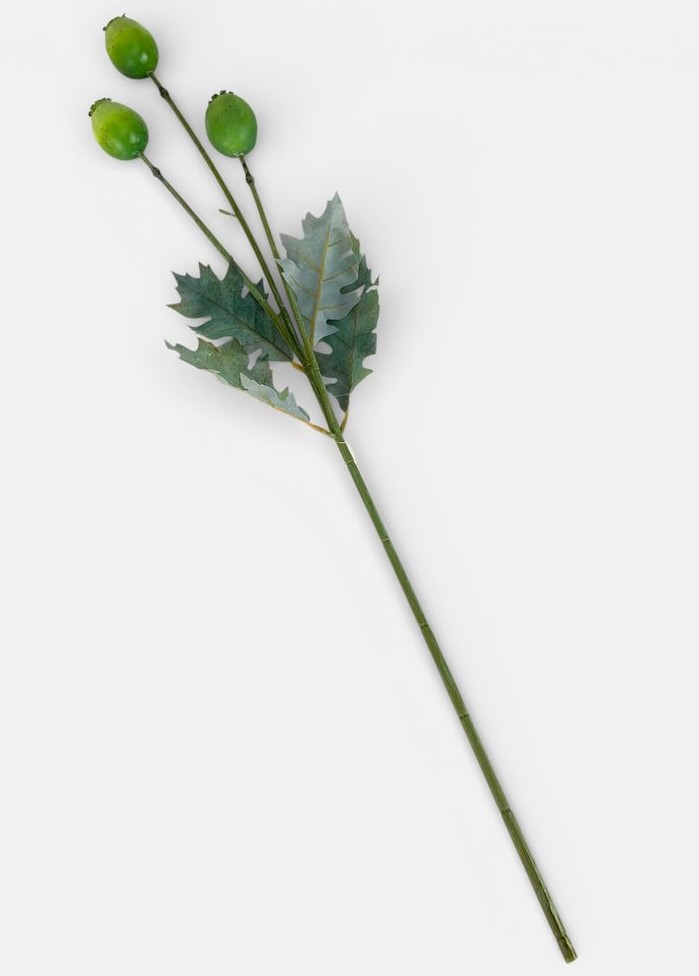 Ветка мака 73см, зеленая Unison (c30513)