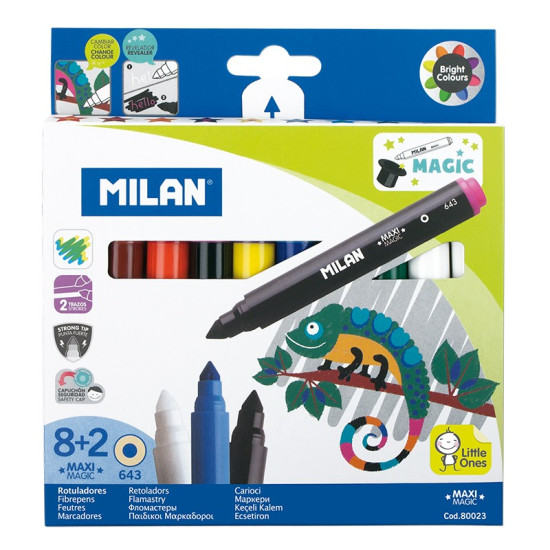 Набор фломастеров меняющ. цвет ТМ "MILAN" 8цв.+2 (80023)
