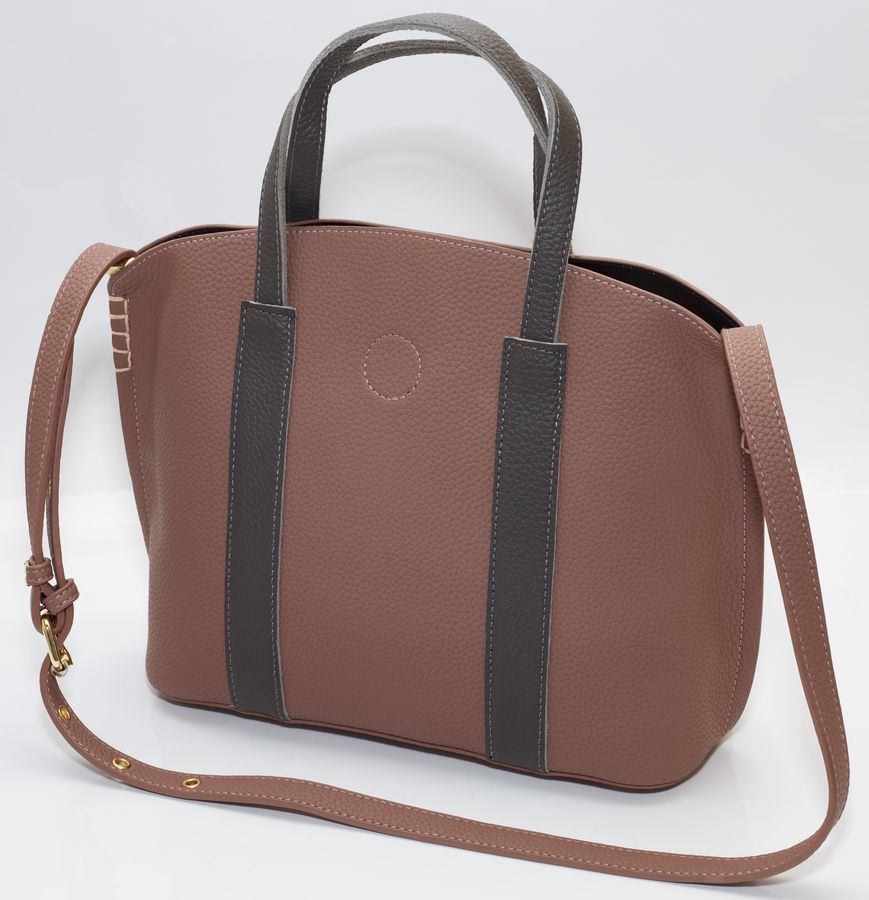Сумка женская коричневая 24х36см + косметичка 21х27см  экокожа (7203  brown)