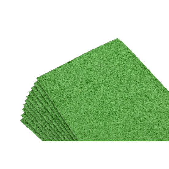 Зеленый  фоамиран с флоком (10листов)) (8938)