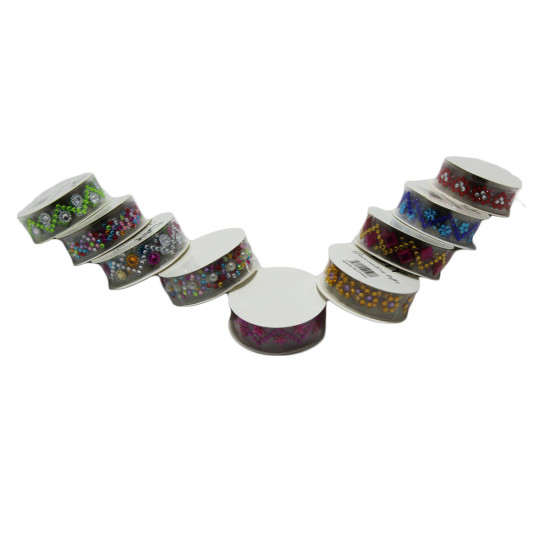 Скотч декоративный со стразами на самоклейке, Unison, YKL50-BK (YKL50-BK)