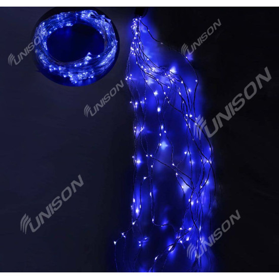 Гирлянда ПУЧОК-РОСА 240LED 10 линий по 2,4м синий (с мерцанием) Синий Unison (1921-020)