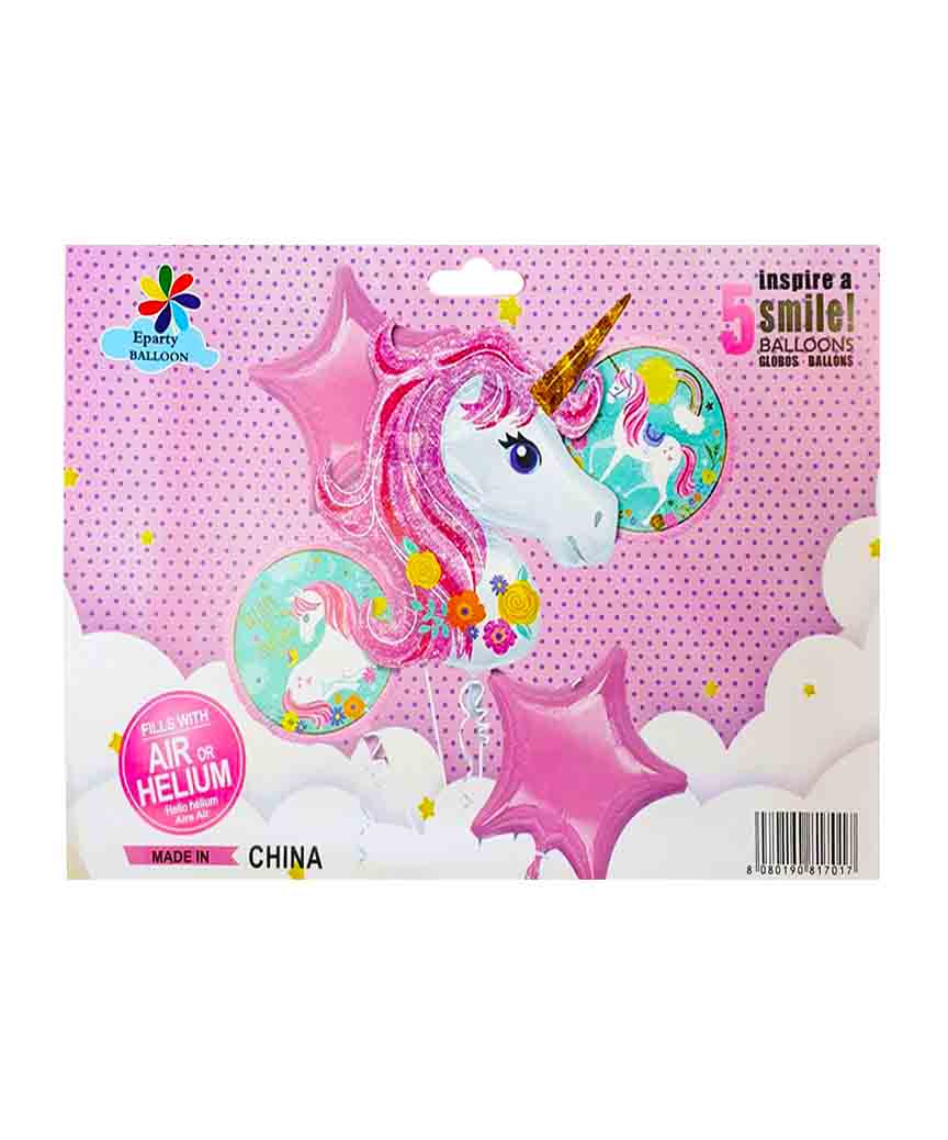 Набір з 5 кульок фольгованих  "Єдиноріг Believe" 836974 (836974)