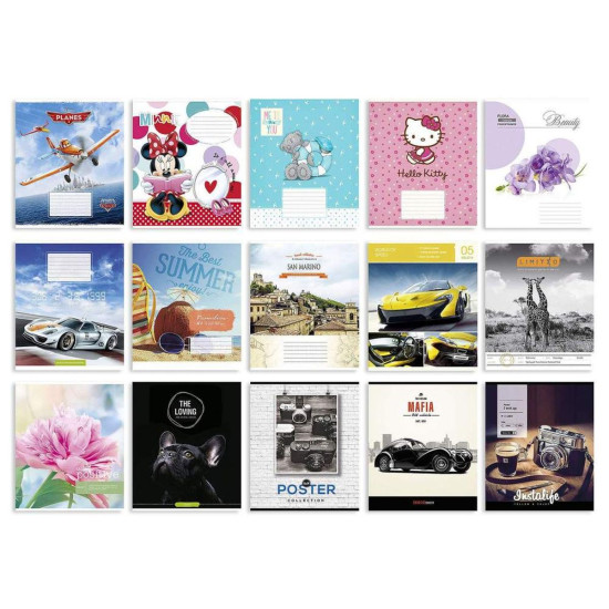 Тетрадь 12 листов  в клеточку Разноцветный Unison (Тр 001/959050)