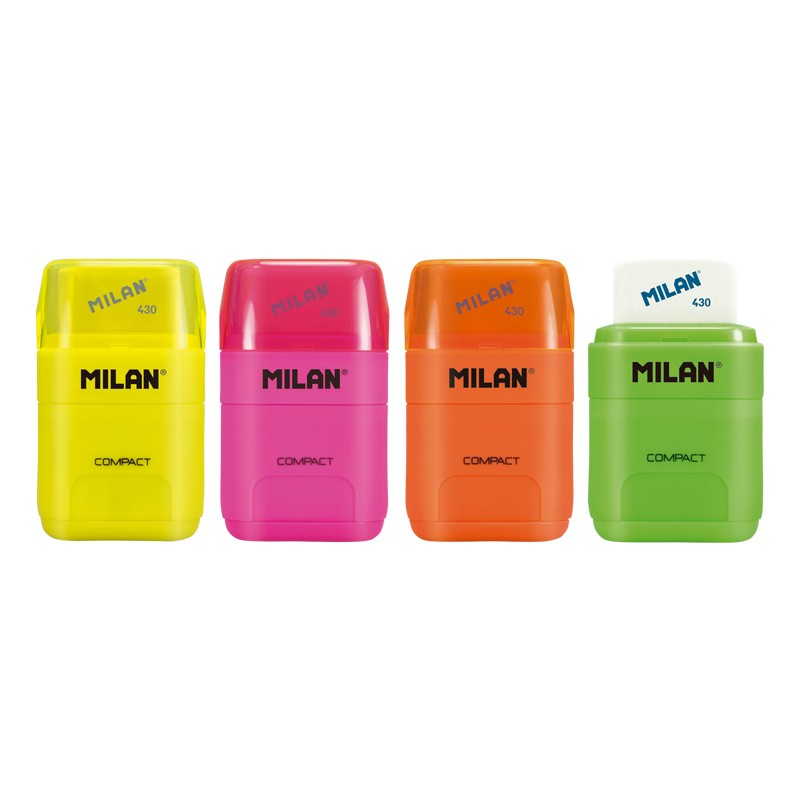 Ластик + точилка двойная "Compact Fluo" "TM MILAN"6.5x4см,mix (4719116)