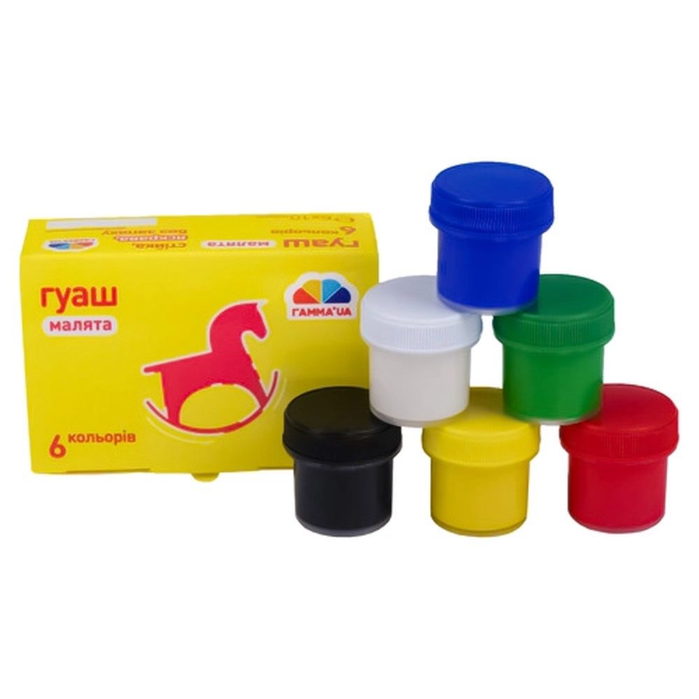 Краски гуашь Гамма 6цв х 10мл Разноцветный Гамма Украина (221031/100201)