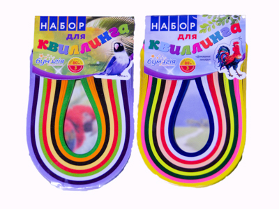 Квиллинг "Птицы" 5мм х 30см, 9 цветов, 5 ленточек, 68м Разноцветный Бумагия (Бм 105.4)