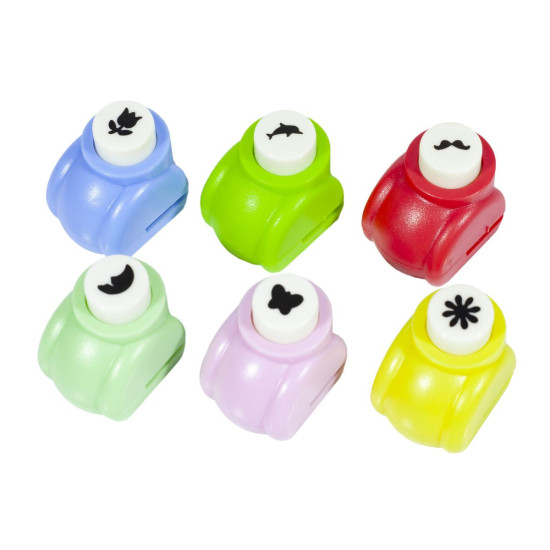 Дырокол фигурный маленький микс Разноцветный Unison (KM8201)