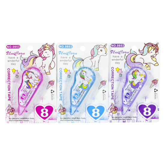 Корректор ленточный  8 м "Единорог" 3 дизайна. 0853 (0853)