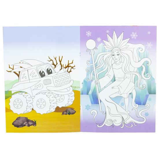 Набор для творч. Люксовая раскраска+ карандаши А4 MIX (НТ- 03)