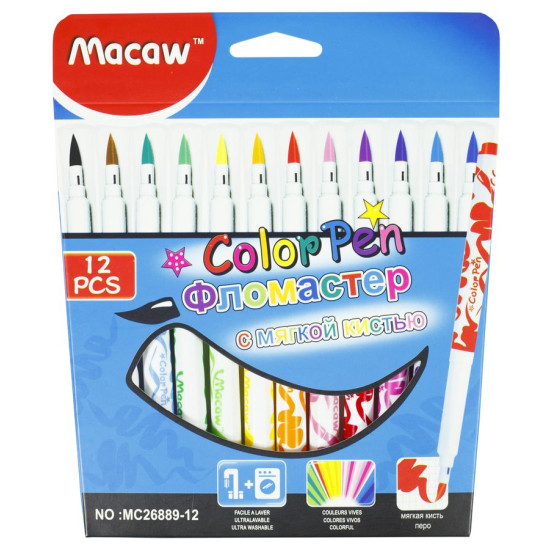 Фломастеры Macaw  12цв (MC26889-12)