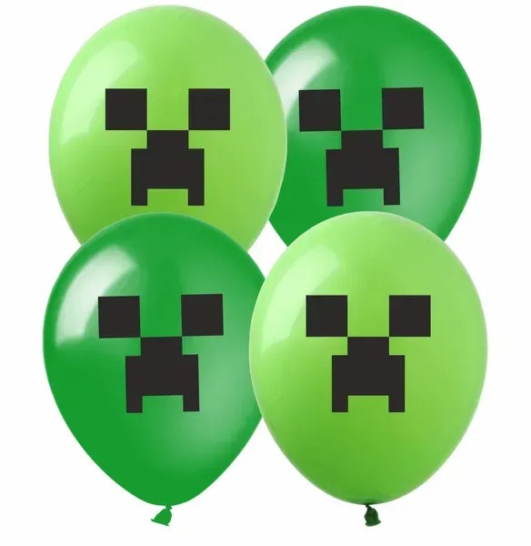 Шарики  12' (30 см)  "Minecraft"  10 шт/уп Зеленый Pelican (828022)