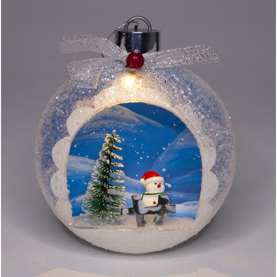 Елочный шар LED 3D фигура "Новый год" 13,5х11,5х4,5см Unison (0011KKP)