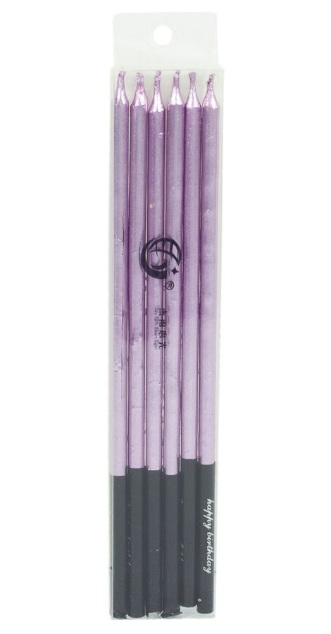 Набор свечей для торта "ЭЛИТ 16см", СИРЕНЕВЫЙ, 6шт/уп Розовый Pelican (868213)