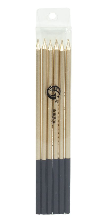 Набор свечей для торта "ЭЛИТ 16см", ЗОЛОТО, 6шт/уп Золотой Pelican (868211)