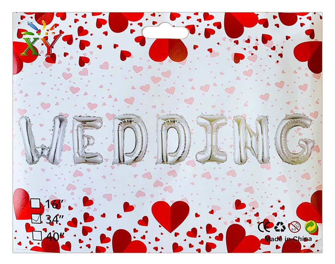 Набор из 7 шариков, Wedding 34" Серебро Серебряный Pelican (837254)