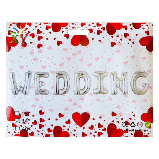 Набор из 7 шариков, Wedding 34" Серебро Серебряный Pelican (837254)