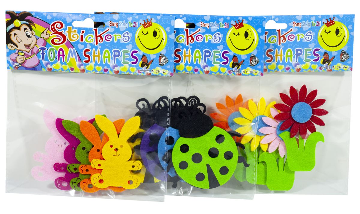 Набор для творчества  из фетра "Цветы ,Зверята,Бабочки" 10видов (50*10) Unison (272-2)