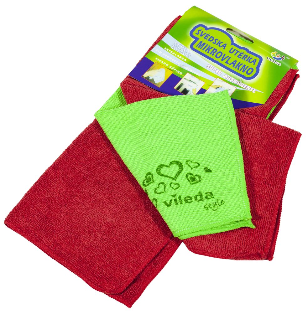 Набор тряпок из микрофибры 3 шт, 30 х 30 см, средней плотности Разноцветный Unison (CP8034)