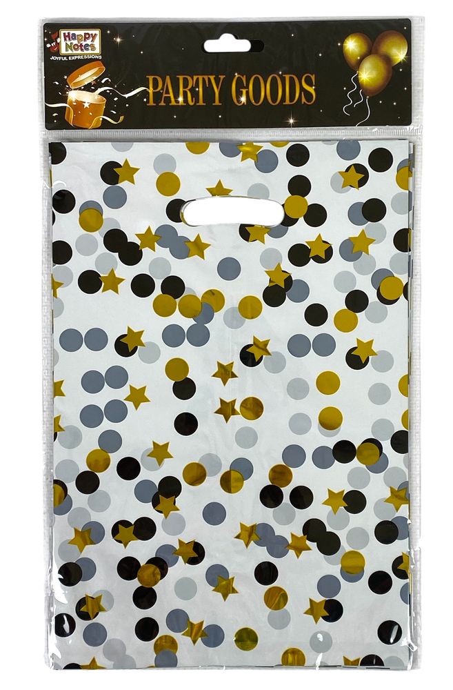 Пакет подарочный полиэтиленовый 17 х 25см, 400мкм фольга, 10шт Unison (10096-10720 gold and silv)