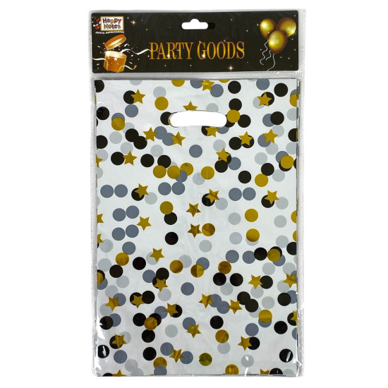 Пакет подарочный полиэтиленовый 17 х 25см, 400мкм фольга, 10шт Unison (10096-10720 gold and silv)