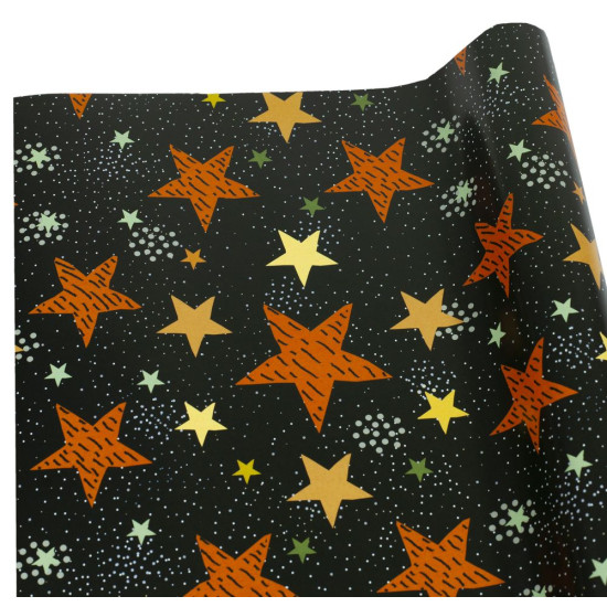 Бумага для упаковки подарков - Звёздочки  -10листов Черный Marta (PCZ10070-10-394)