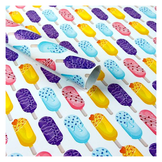 Бумага для упаковки подарков - Разноцветное мороженое -10 листов Разноцветный Unison (PCZ10070-10-409)