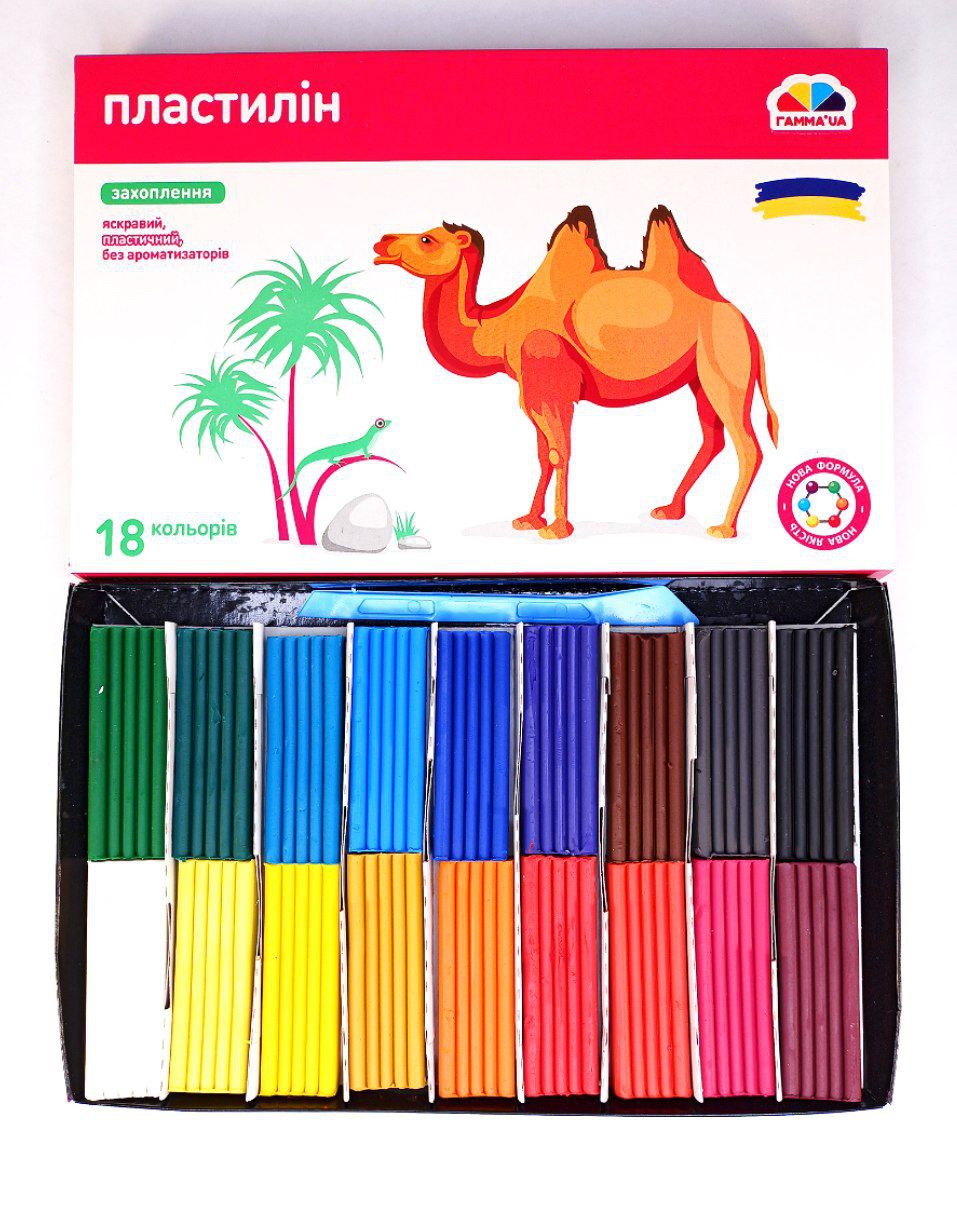 Пластилин Гамма 18 цветов Разноцветный Гамма Украина (200315)