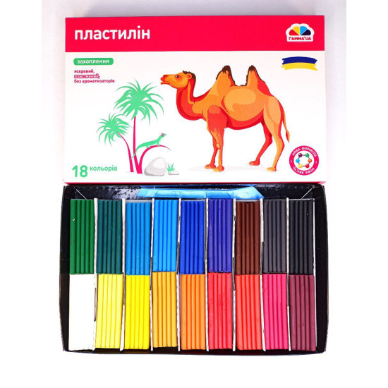 Пластилин Гамма 18 цветов Разноцветный Гамма Украина (200315)