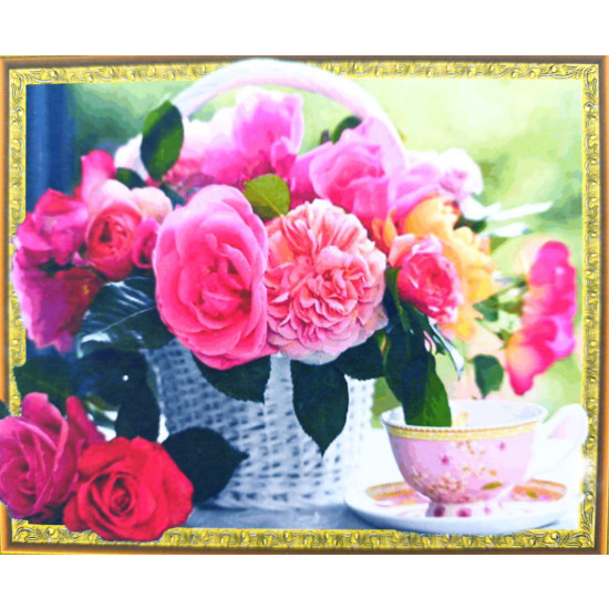 Алмазная мозаика 5D   40 х 50см "Букет в корзине" Разноцветный Unison (30571)