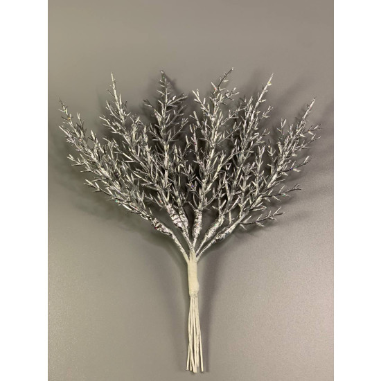 Ветка  серебро - 6 веточек, 20см Серебряный Unison (C30288 silver)