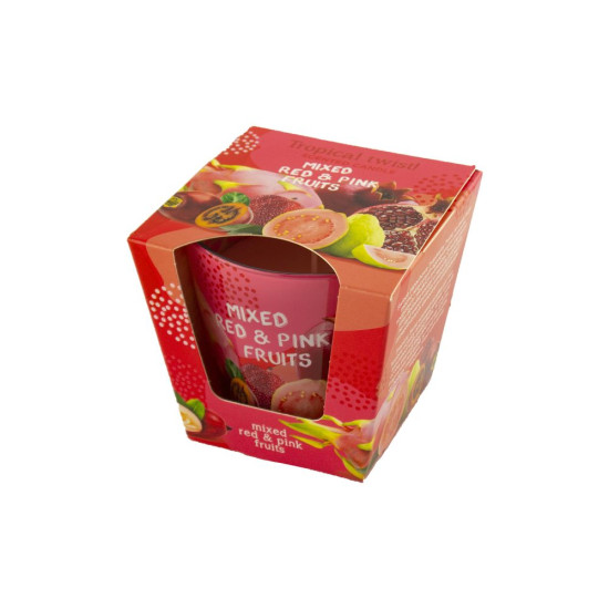 Свеча ароматическая "Тропические фрукты" 30 часов, 115г,  8 х 9см Красный Bartek Candles (79549)