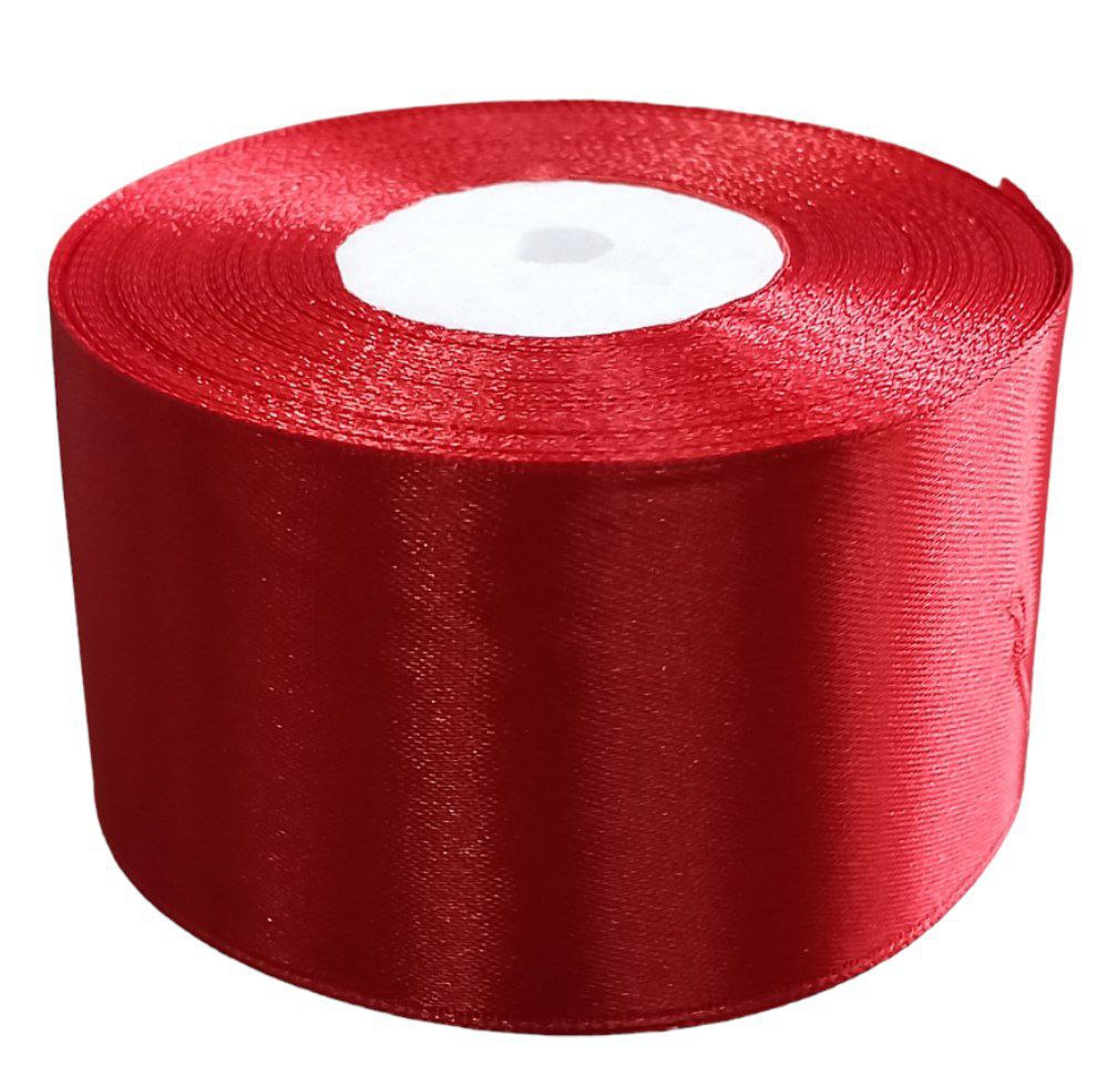 Атласна стрічка 4см (±5мм) x 33м Червоний Marill (LA4033-26)