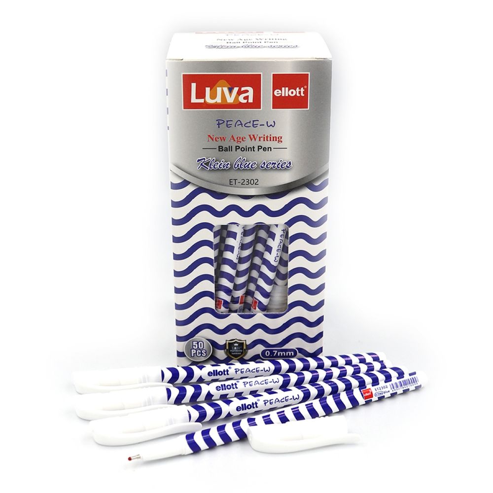 Ручка шариковая Ellot "Luva Peace-W" синяя (50шт/уп) Синий Без бренда (2302ET)