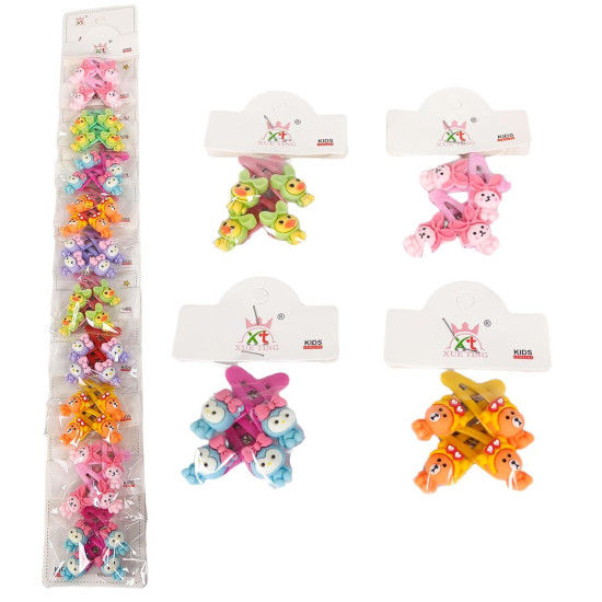 Заколка тик-так для волос "Друзья " 40шт на блистере Разноцветный Без бренда (HC-017)